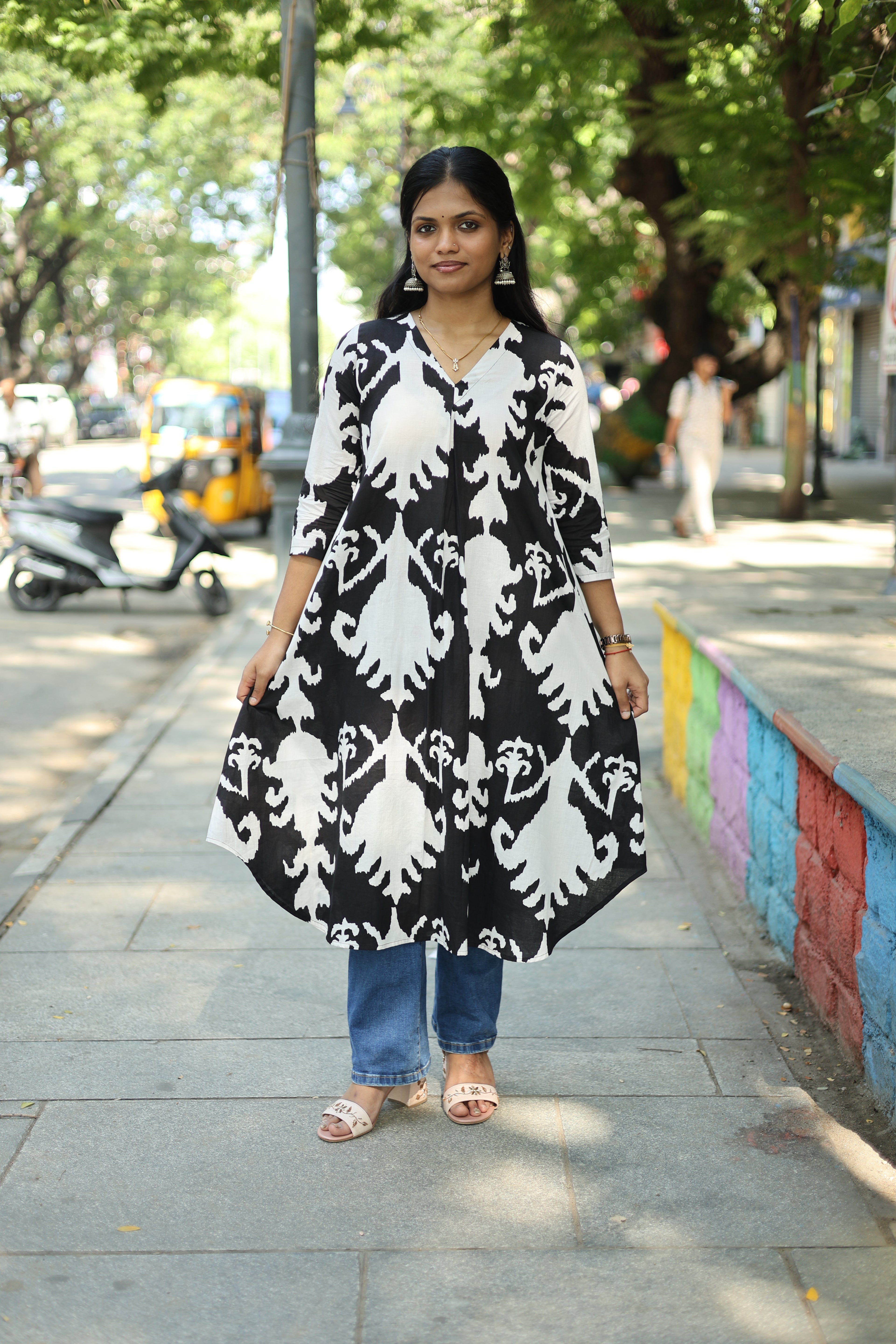 Box pleated Long Kurtis