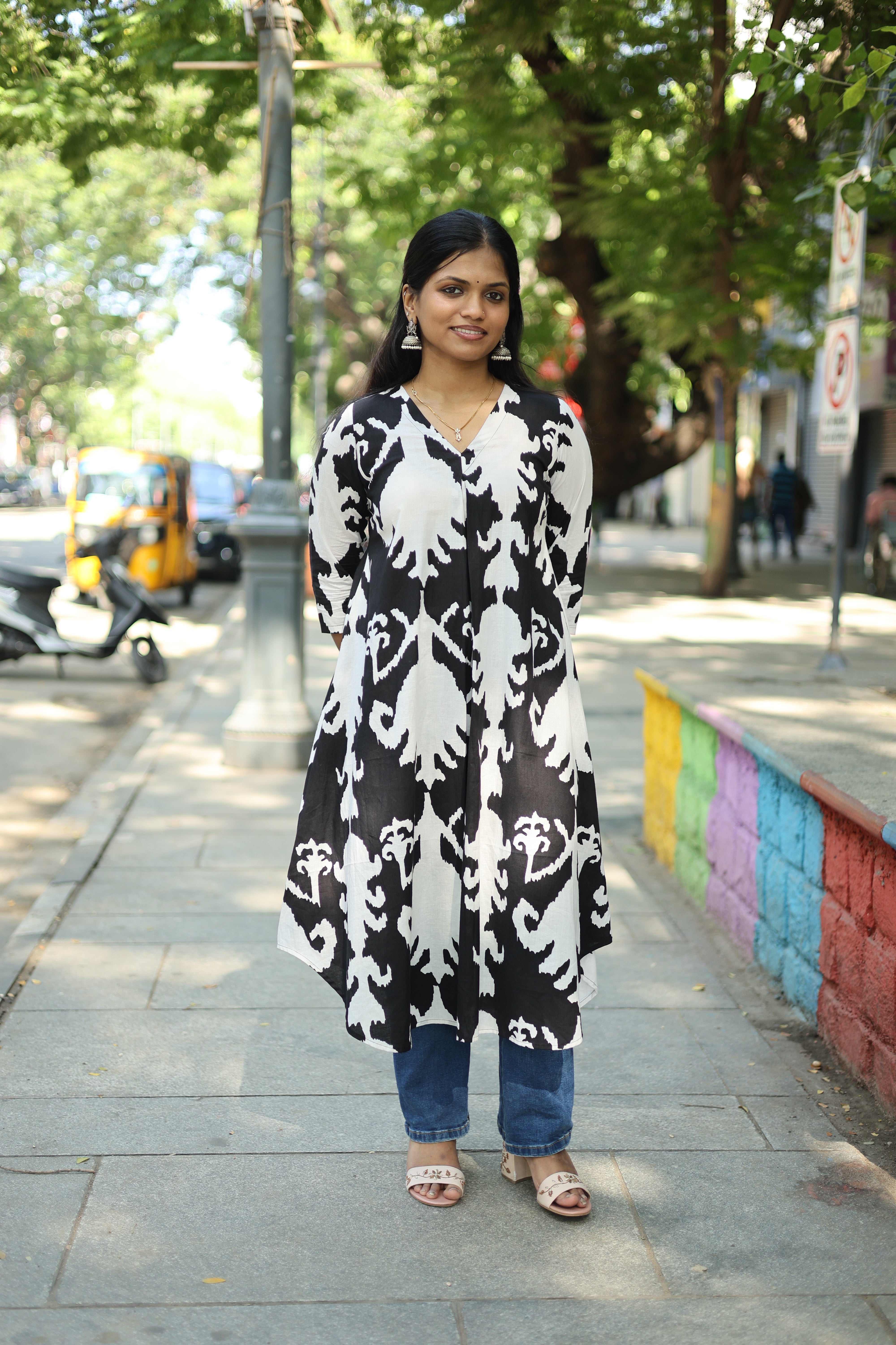 Box pleated Long Kurtis Main image