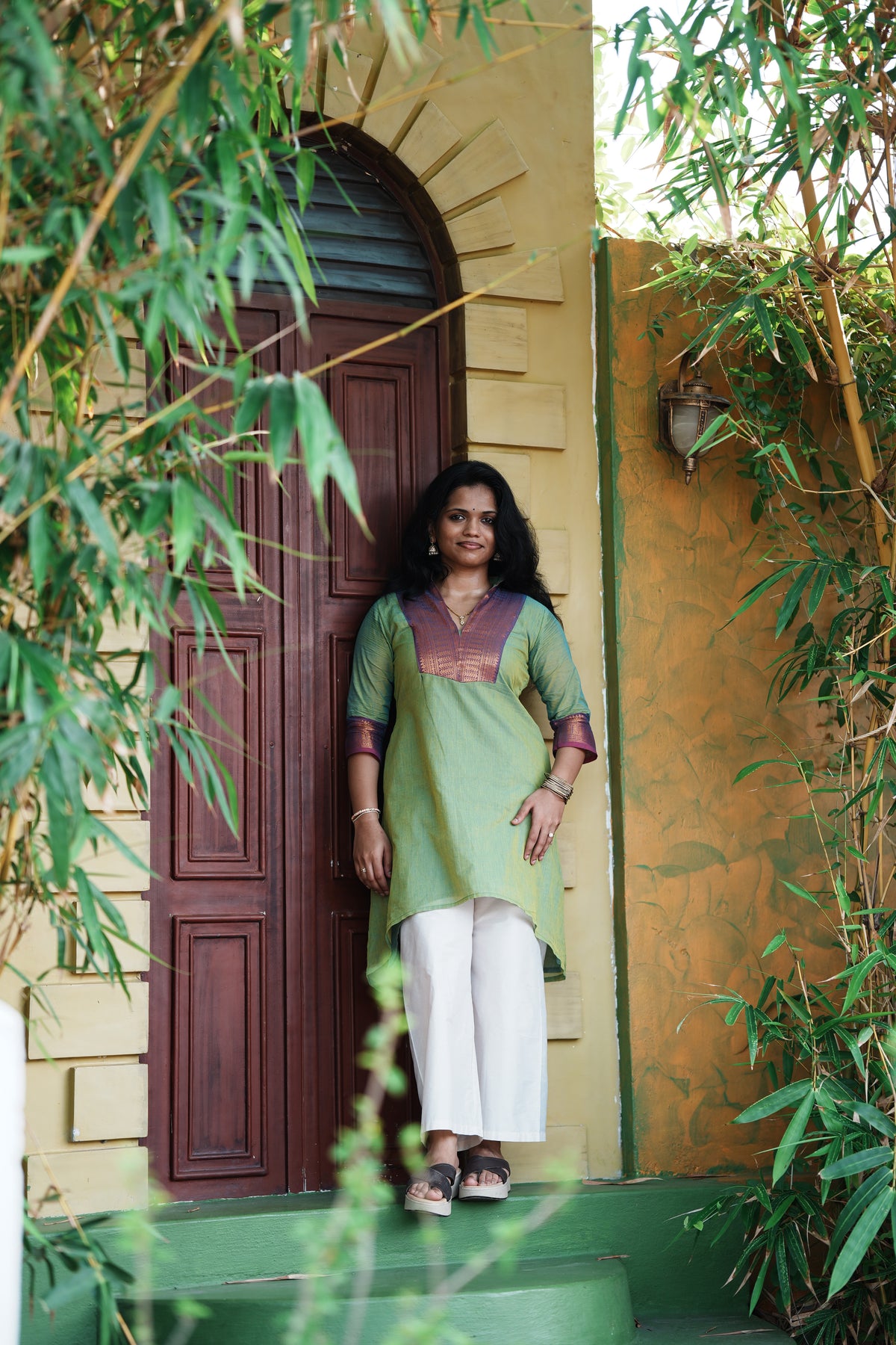 Kalyani – Pistachio Green Long Kurti | Utsav