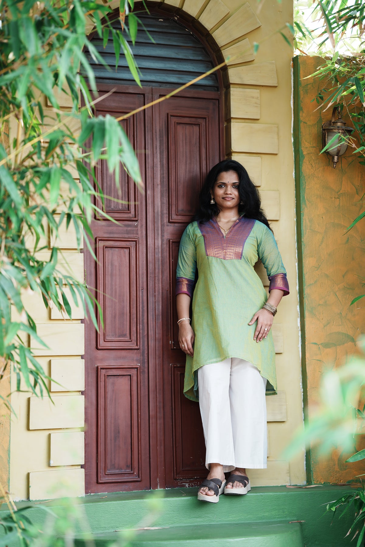 Kalyani – Pistachio Green Long Kurti | Utsav