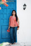 Kaveri – Coral Wrap Short Kurti | Afterglow