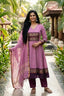 Mathura – Lilac Elephant Border Anarkali Long Kurti | Utsav