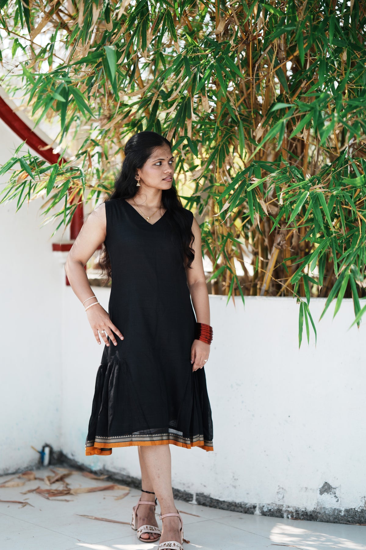 Nandini – Black Sleeveless Short Kurti | Afterglow