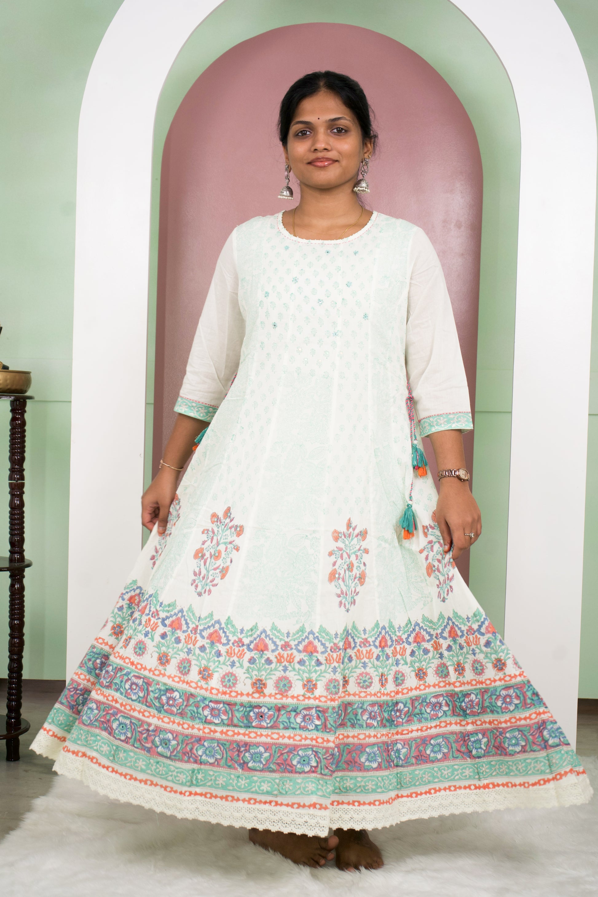 Floral Jaipuri frock