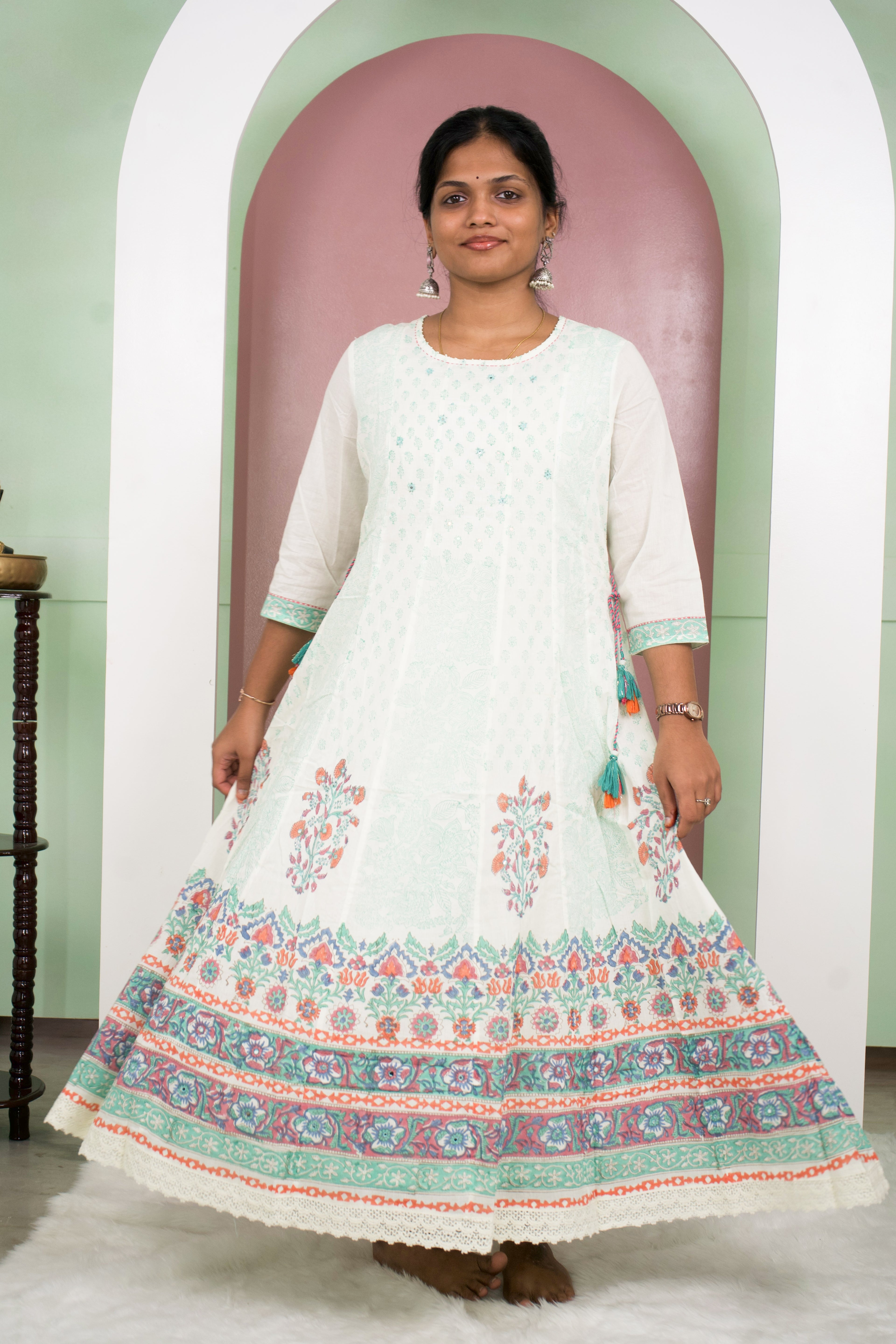 Floral Jaipuri frock