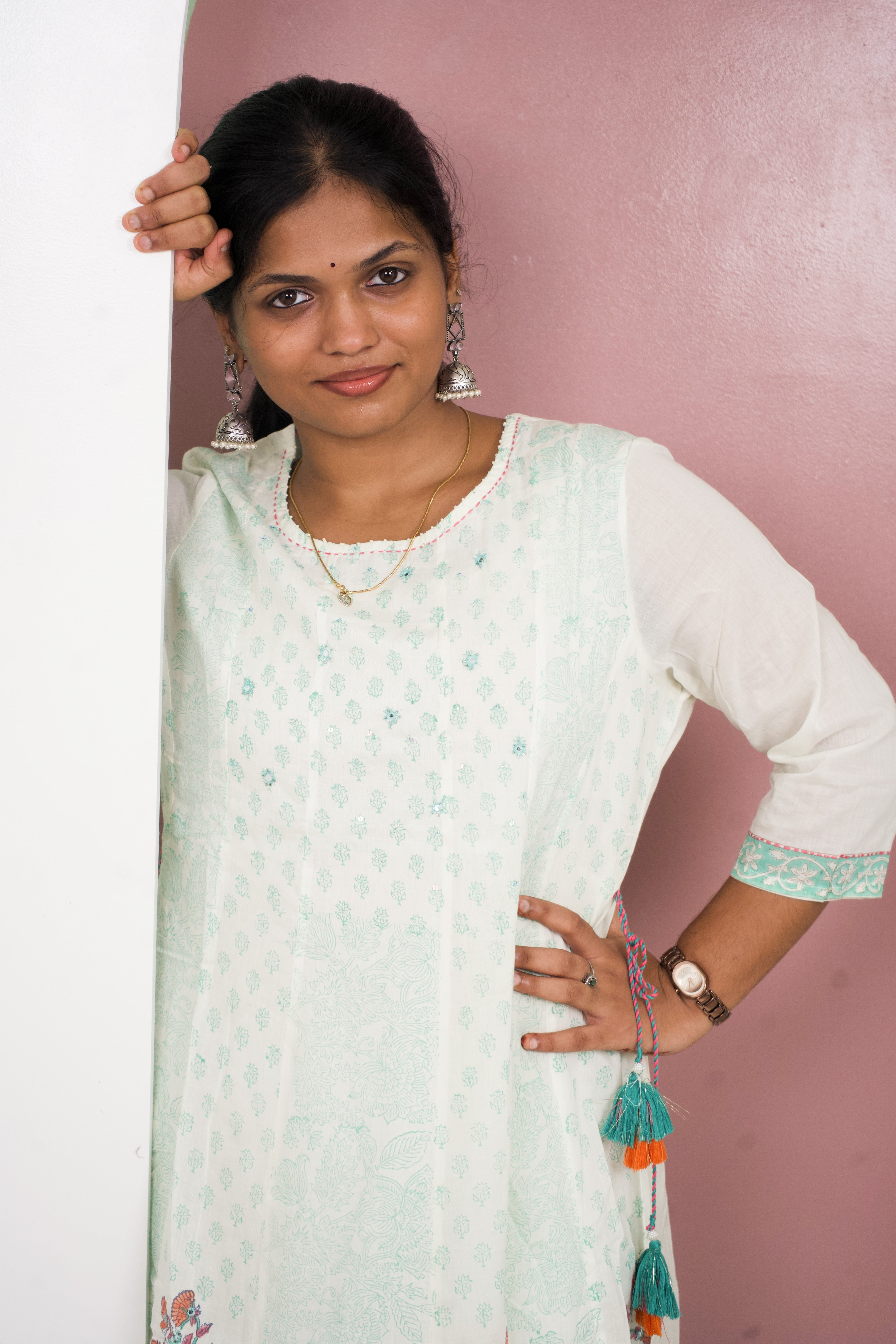 Floral Jaipuri frock Main image