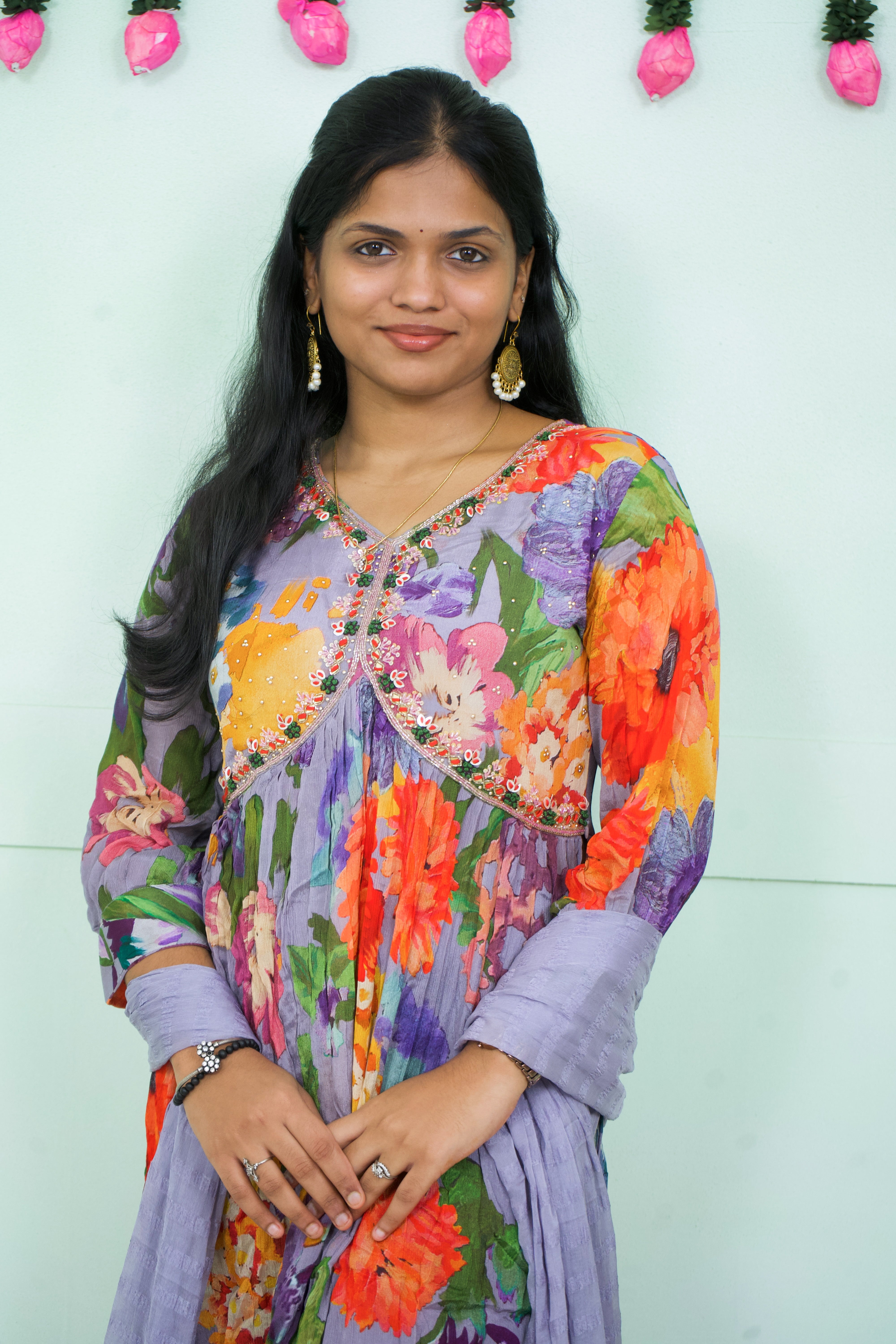 Grey Alia cut 3 piece Kurti set Main image