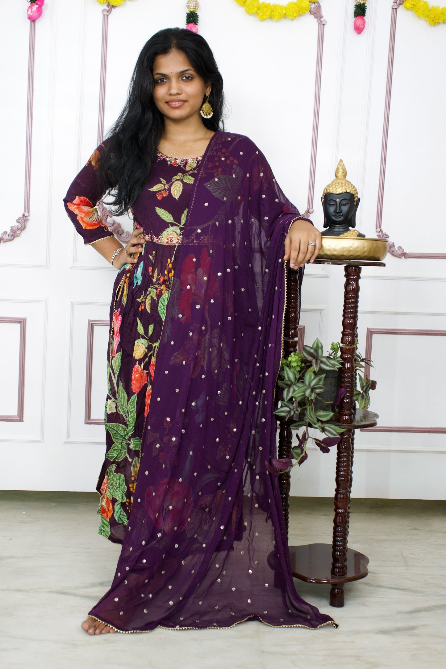 Nyra Cut 3-Piece kurti Set with Handwork 
