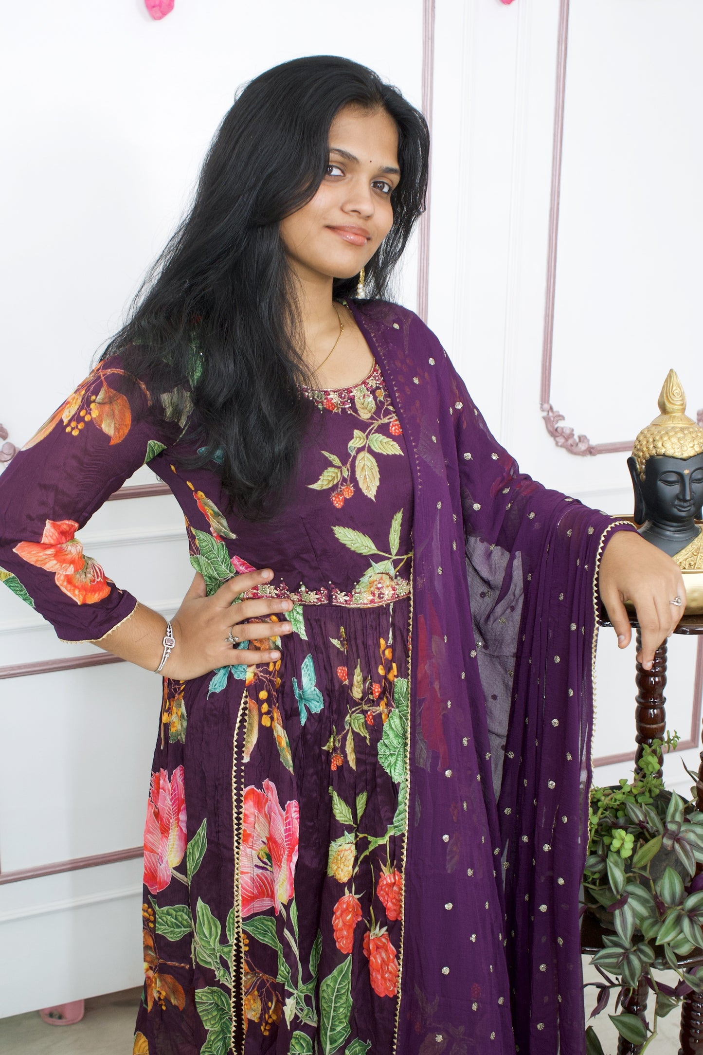 Nyra Cut 3-Piece kurti Set with Handwork 