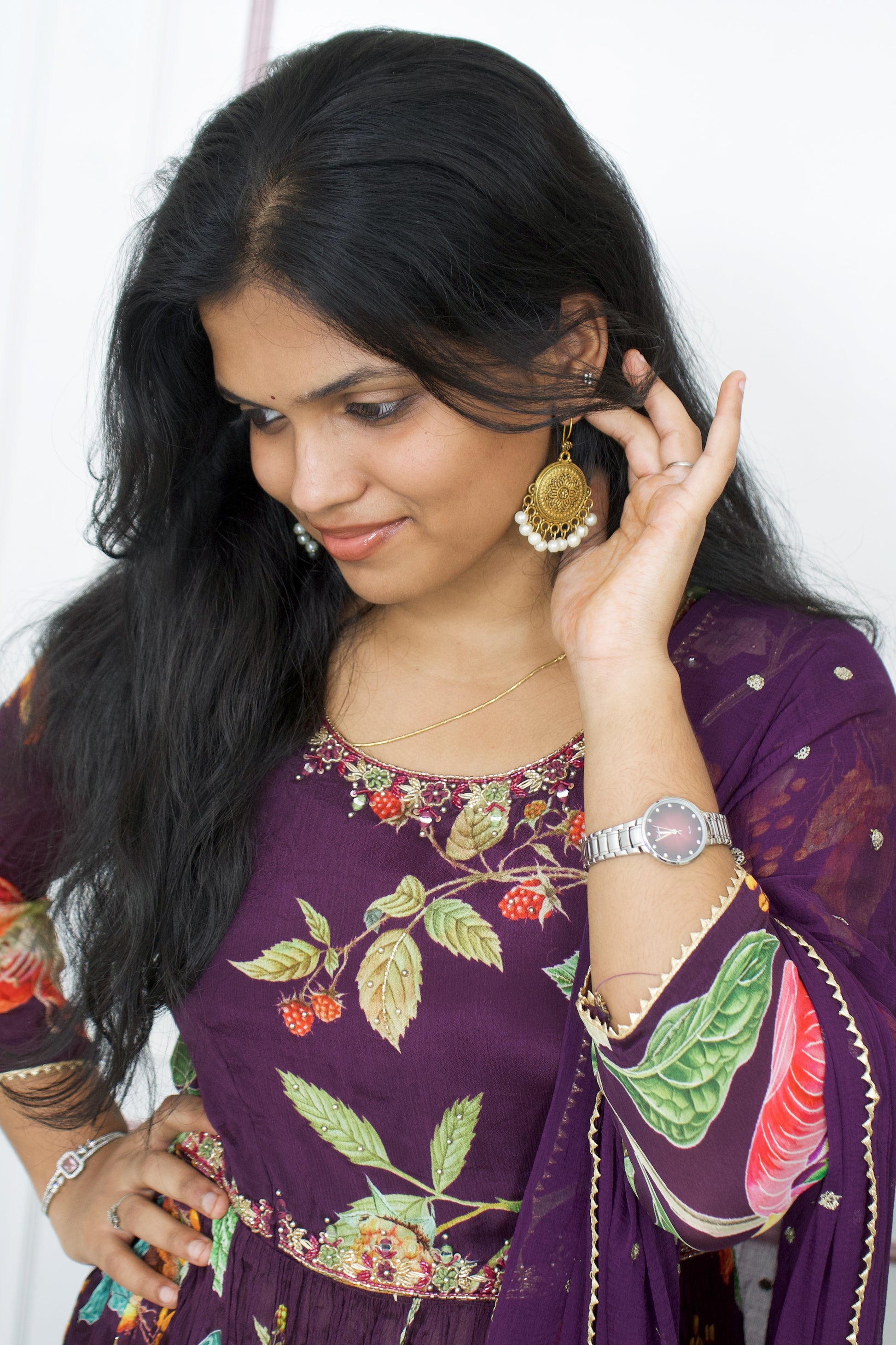 Nyra Cut 3-Piece kurti Set with Handwork 