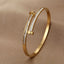 NIVA - Gold Tone Crystal Studded Nail Bracelet