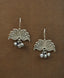 Pair of silver Oxidized earrings with pearl beads  in Brass metal