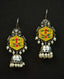 Pair of silver Oxidized earrings with pearl beads  in Brass metal