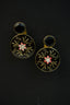 Pair of silver Oxidized earrings with pearl beads  in Brass metal