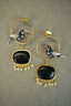 Premium Gold toned Hand painted Black earrings