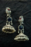 Pair of silver Oxidized earrings with pearl beads  in Brass metal