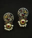 Pair of silver Oxidized earrings with pearl beads  in Brass metal
