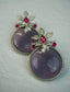 Pair of silver Oxidized earrings with pearl beads  in Brass metal