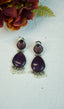 Purple Monolisa Stone - Brass earrings