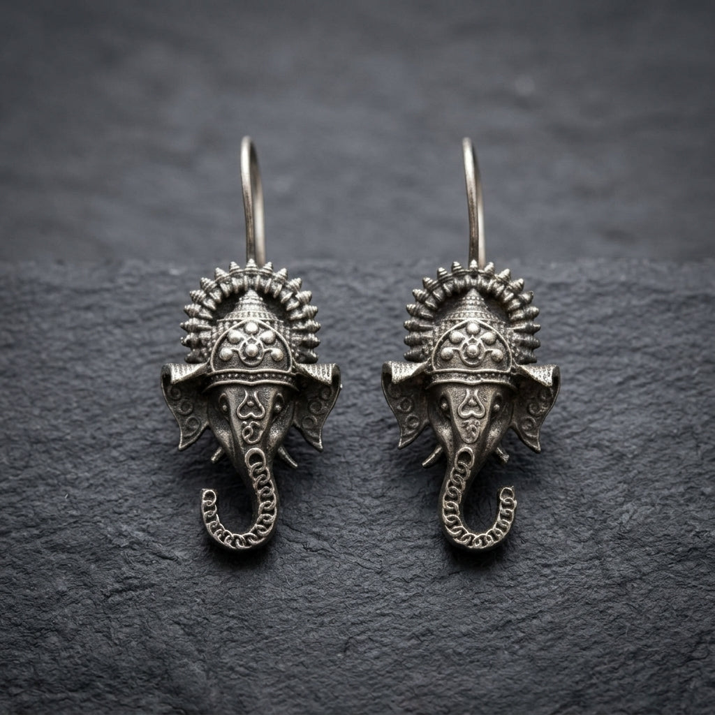 MYRA - Silver Toned BRASS Earrings Main image