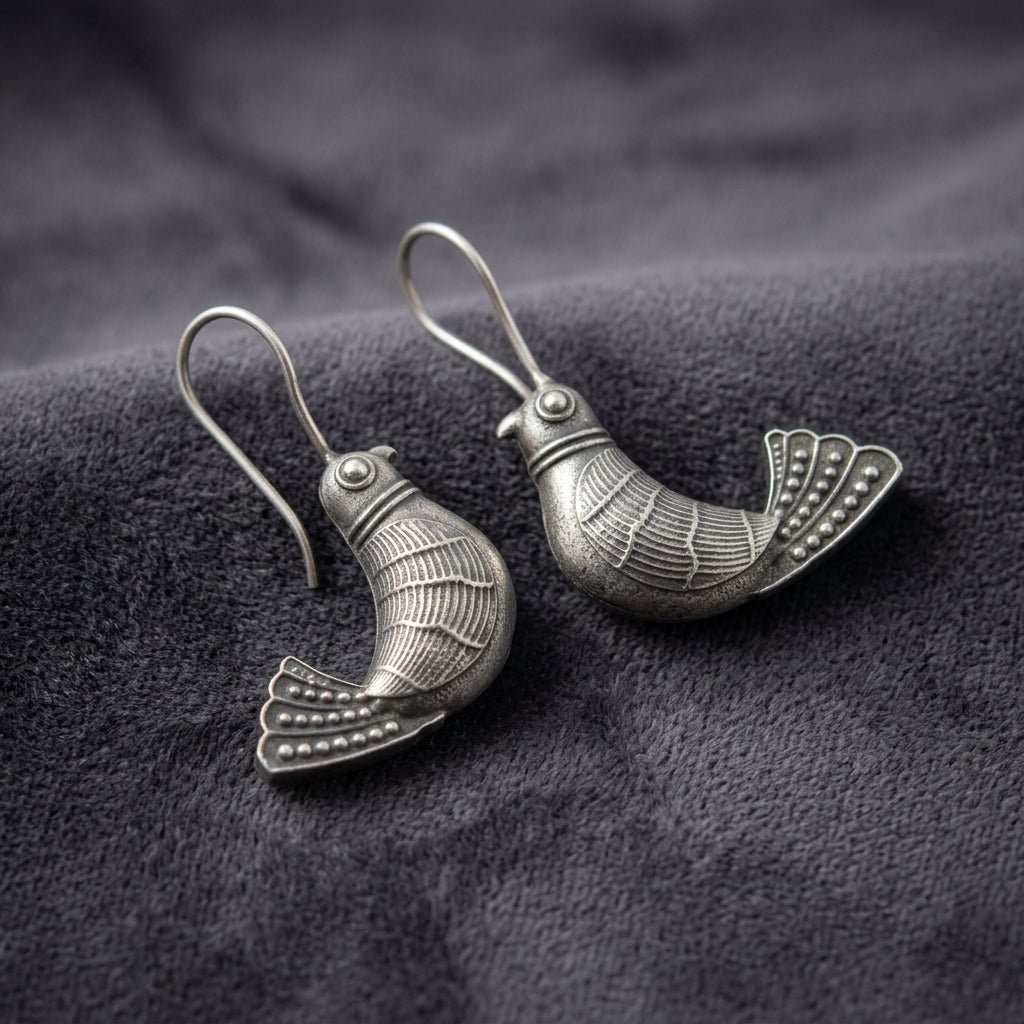 MYRA - Silver Toned BRASS Earrings Main image