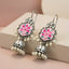 MYRA - Silver Toned Oxidized Earrings