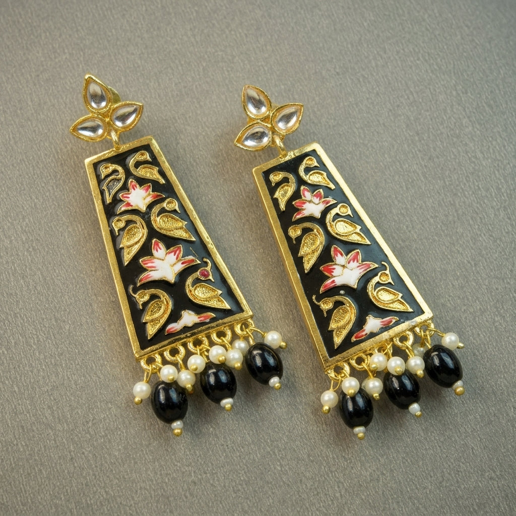 SYRA - MEENAKARI Brass Earrings - 3 Main image