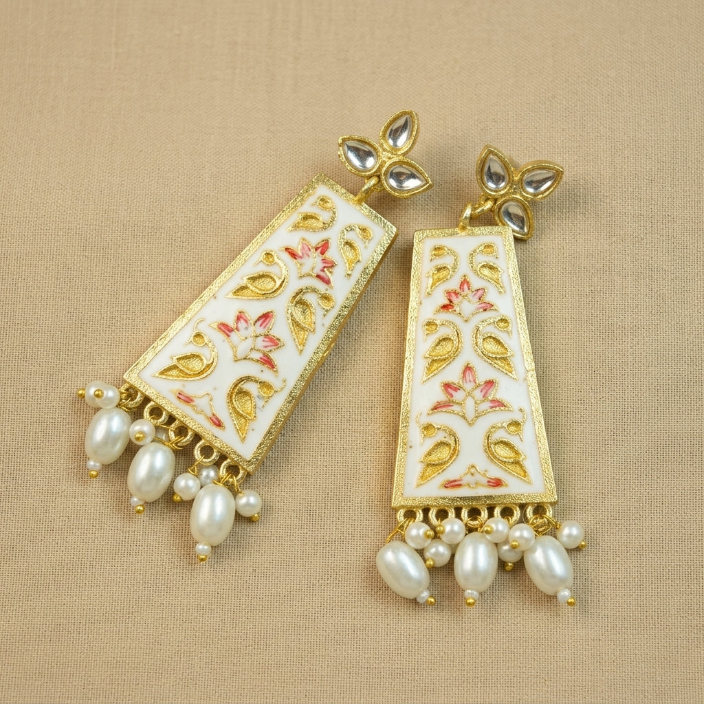 SYRA - MEENAKARI Brass Earrings - 2 Main image