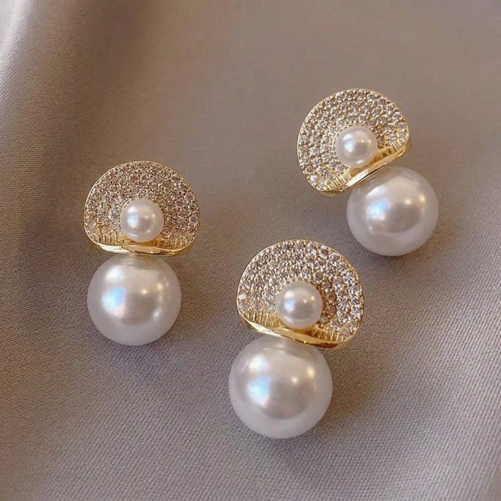 LYRA - AURA - PEARL STATEMENT EARRINGS - 11