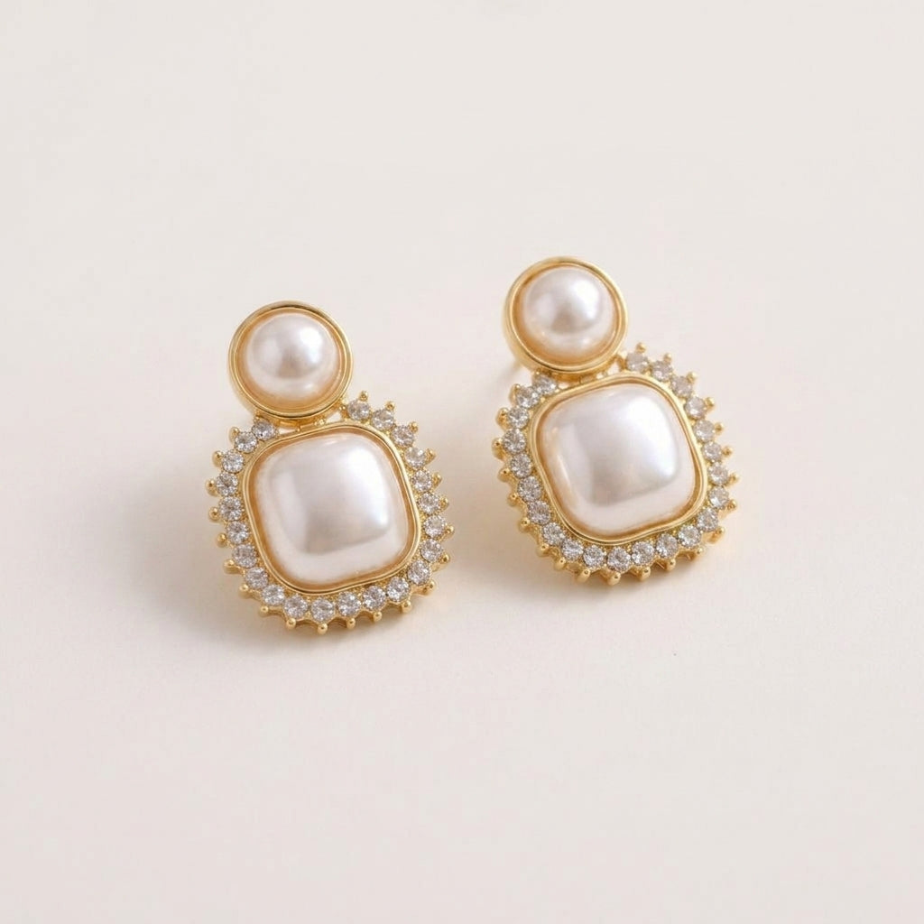 LYRA - AURA - PEARL STATEMENT EARRINGS - 8