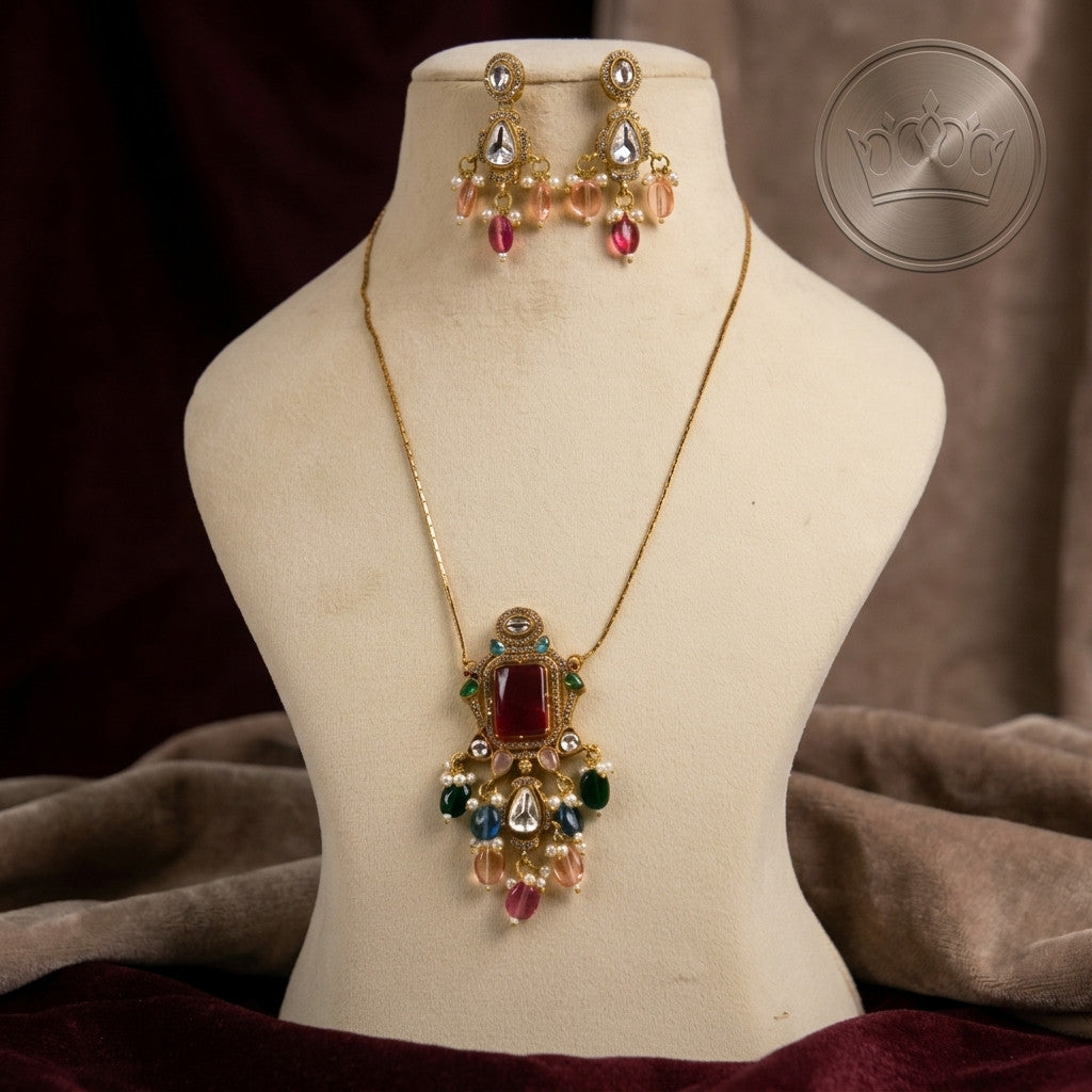 Sabya - Premium Statement Monalisa Original Stone Necklaces (Thin) 1