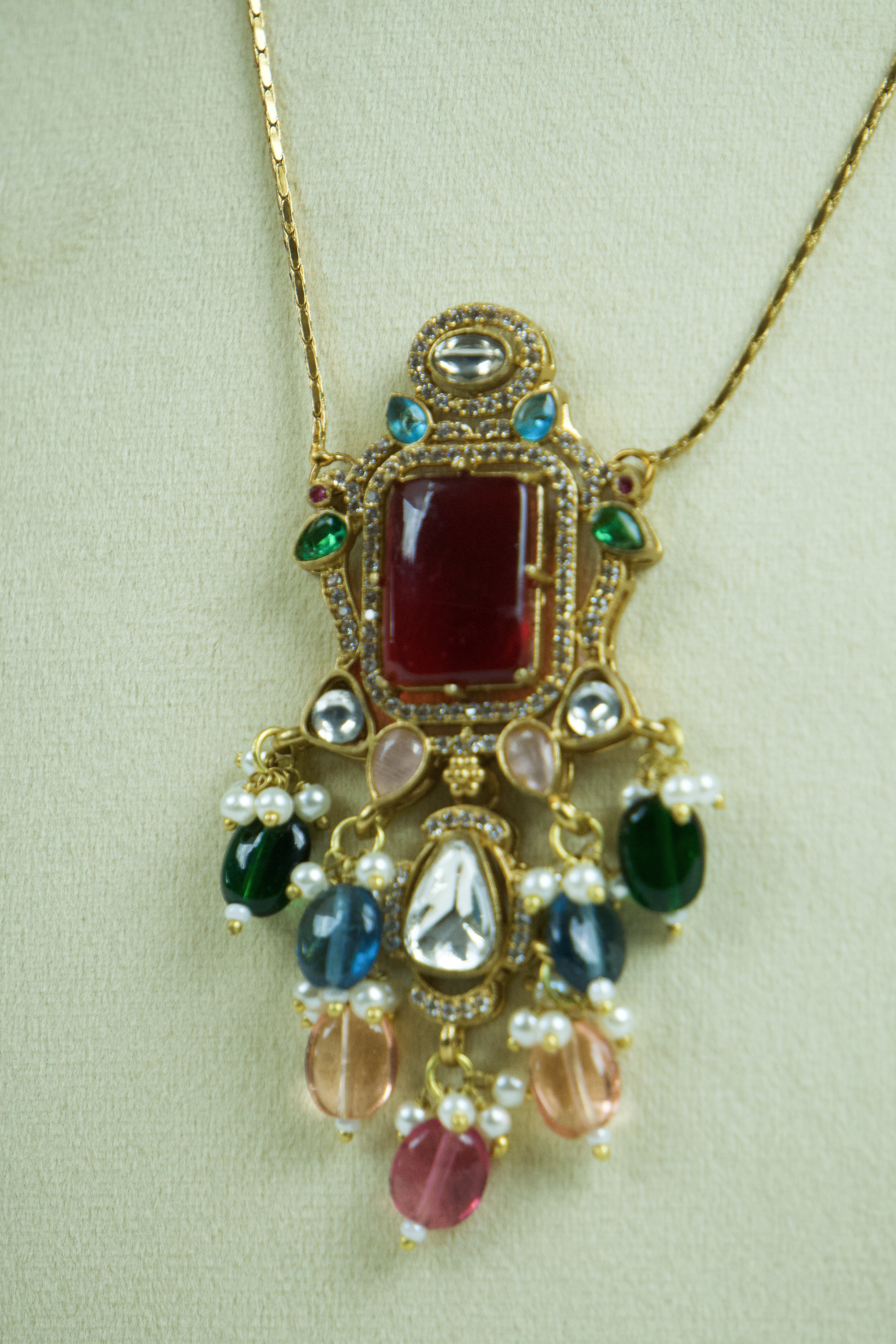 Sabya - Premium Statement Monalisa Original Stone Necklaces (Thin) 1