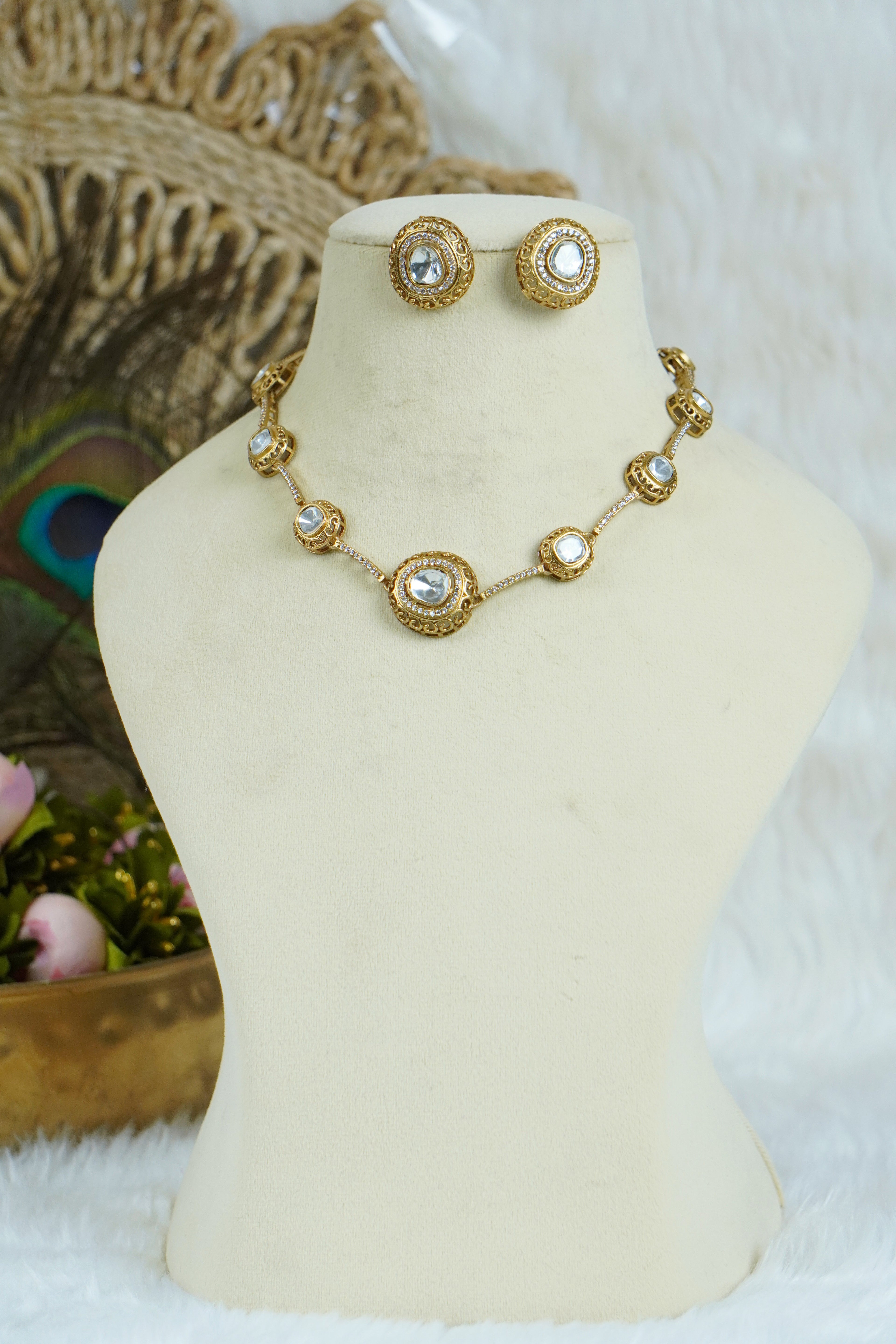 Sabya - Premium Diamond Mosonnite Necklace
