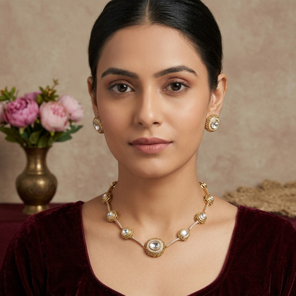 Sabya - Premium Diamond Mosonnite Necklace